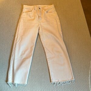Frame le Jane crop blush colored high waisted crop jean